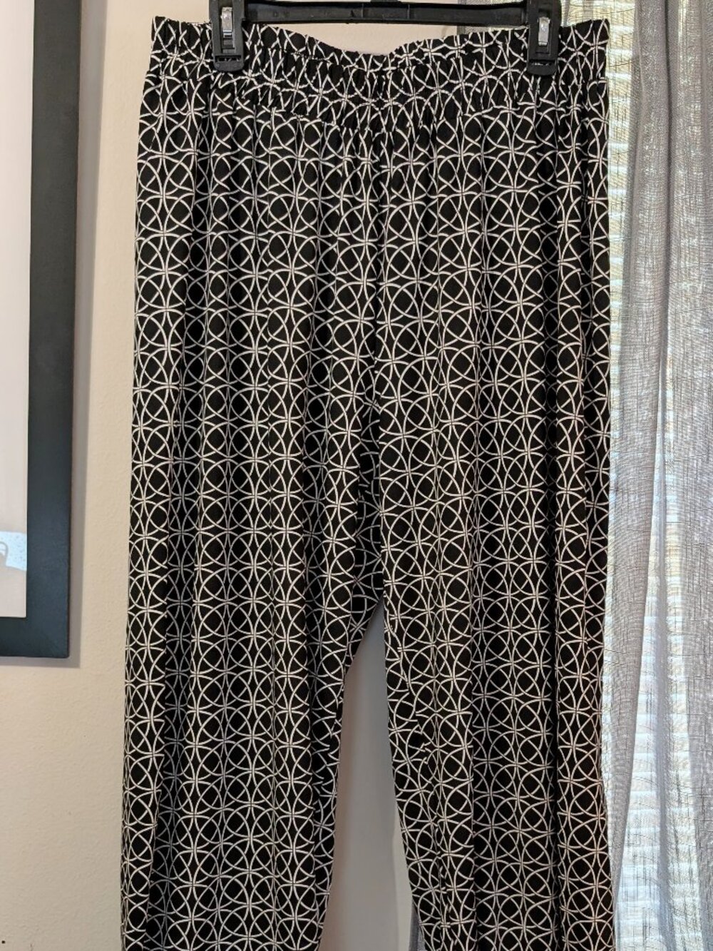NWT Ashley Stewart Black & White Wide Leg Stretch Pants Size 18/20